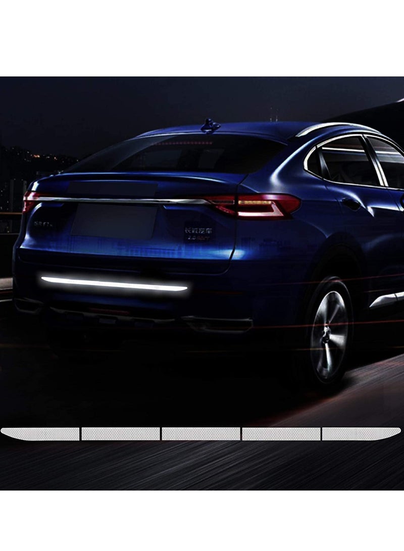 ملصقات شريط عاكس قوي رؤية ليلية عالية الكثافة ملصق عاكس تحذير أمان عالمي من الدرجة الماسية مقاوم للماء ذاتي اللصق لصندوق السيارة 35.2'' (أبيض) - Image 1