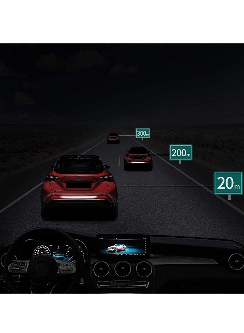 ملصقات شريط عاكس قوي رؤية ليلية عالية الكثافة ملصق عاكس تحذير أمان عالمي من الدرجة الماسية مقاوم للماء ذاتي اللصق لصندوق السيارة 35.2'' (أبيض) - Image 3