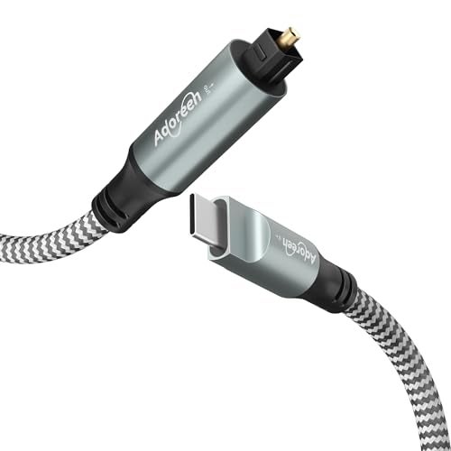 Adoreen Unidirectional USB C to Toslink Digital Optical Audio Cable 4 Ft, USB 2.0 Male to SPDIF Port Male Fiber Optic Adapter, Braided for TV/Soundbar, Sony PS5, Speaker-Not Toslink to USB - Image 1