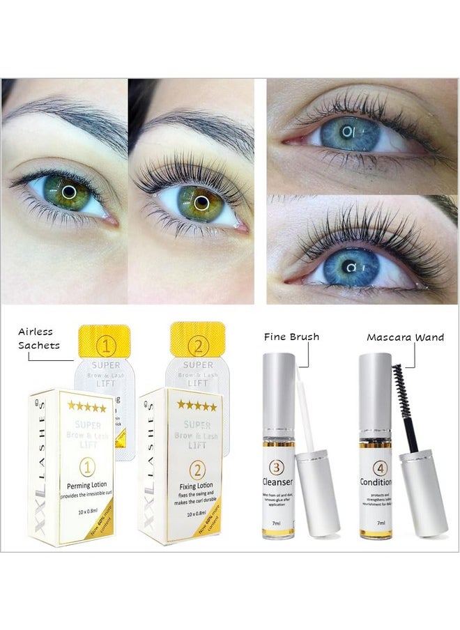 XXL Lashes - Super Lash & Brow Lift Kit Eyelash Extension Lifting And Perm Kit New Formula Easy For Beginners And Professionals. Reaction Time 56 Min Set For 1215 Use With Detailed Instructions - Image 1