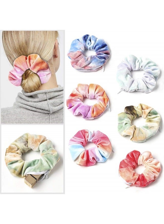 Ivyu Velvet Pocket Scrunchies with Zipper Stash Scrunchy Hair Ties (LOBAB-011) - Image 2