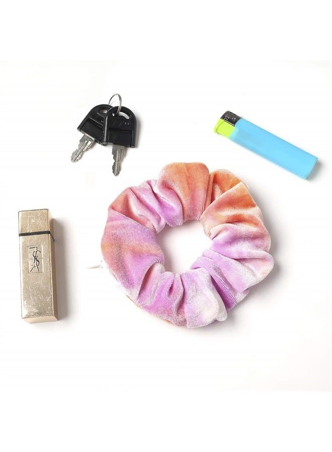 Ivyu Velvet Pocket Scrunchies with Zipper Stash Scrunchy Hair Ties (LOBAB-011) - Image 3