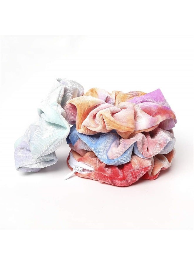 Ivyu Velvet Pocket Scrunchies with Zipper Stash Scrunchy Hair Ties (LOBAB-011) - Image 5
