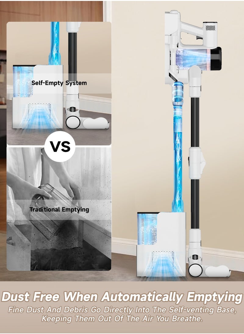 BOMIDI UltraClean Max Cordless Stick Vacuum with Self-Emptying Station, Powerful 28KPA Brushless Motor, 3-Speed Adjustable Suction, Smart LED Display, and Advanced Deep Cleaning Technology for Effortless Home Maintenance  - Image 5