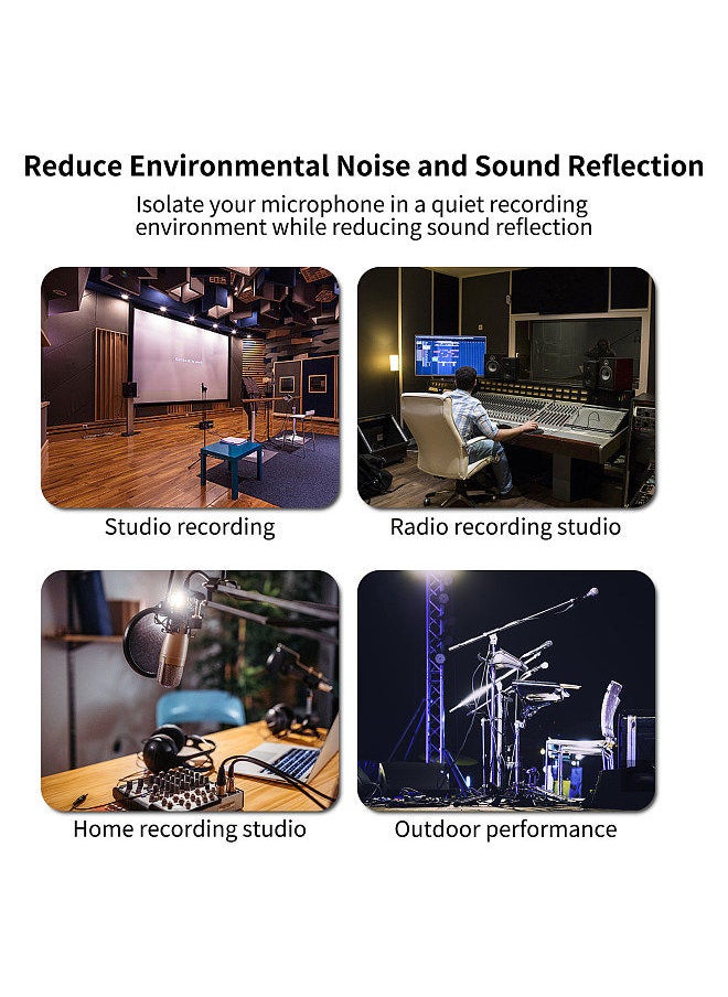 Generic - Studio Condenser Microphone Windscreen Sound-Absorbing Foam Mic Cover Foam Protective Anti-wind Cap Cover Microphone Pop Filter Shield Portable Recording Noise Reduction and Blowout Prevention Cover - Image 1