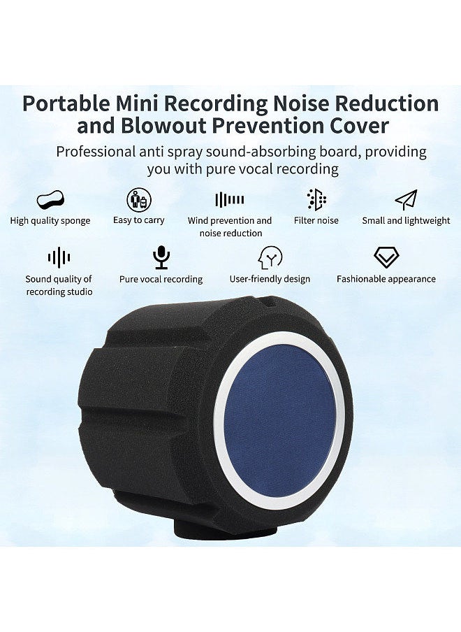 Generic - Studio Condenser Microphone Windscreen Sound-Absorbing Foam Mic Cover Foam Protective Anti-wind Cap Cover Microphone Pop Filter Shield Portable Recording Noise Reduction and Blowout Prevention Cover - Image 1