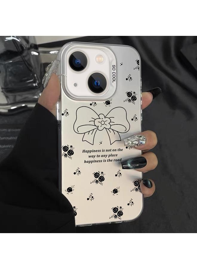 S-TOP Case For iPhone 15 Plus Silver Painting PC Hybrid TPU Phone Case - Image 1