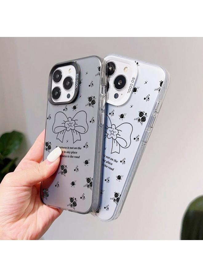 S-TOP Case For iPhone 15 Plus Silver Painting PC Hybrid TPU Phone Case - Image 4