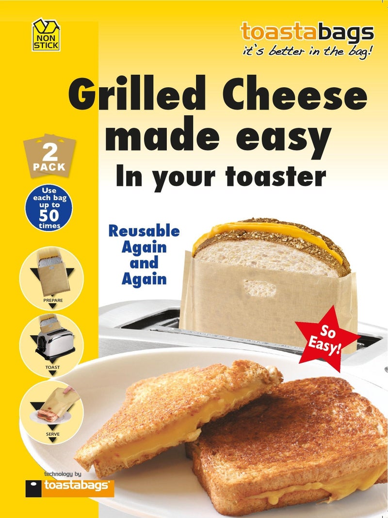 2 x Toastabags Grilled Cheese Made Easy in Your Toaster Up to 100 Times