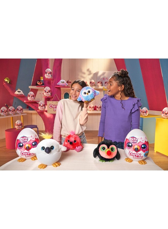 Pets Alive Chirpy Birds (Flamingo) by ZURU, Electronic Pet That Speaks, Giant Surprise Egg, Stickers, Comb, Fluffy Clay, Bird Animal Plush for Girls - Image 5