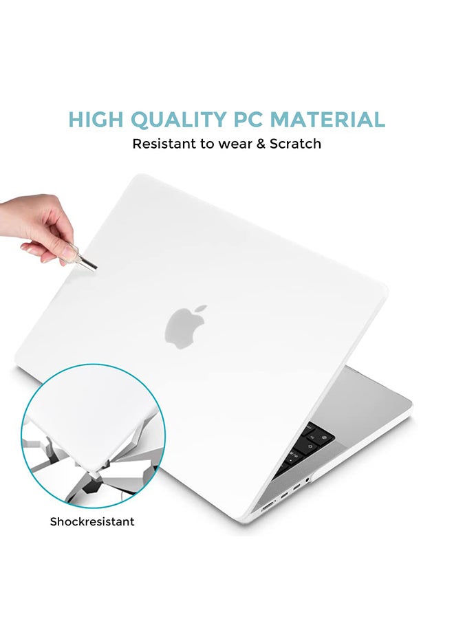 O Ozone MacBook Pro 16 inch Case A2485 MacBook Pro 16 M1 Pro / M1 Max Chip & Touch ID Plastic Hard Matte Case Cover Keyboard Skin & Screen Protector White  - Image 2