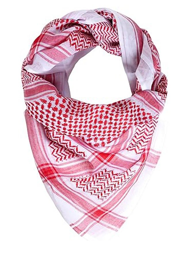 GUSGU وشاح الصحراء التكتيكية العربية وشاح الرقبة للرجال والنساء ، وشاح أحمر منقوشة العربية 140x140cm - Image 1