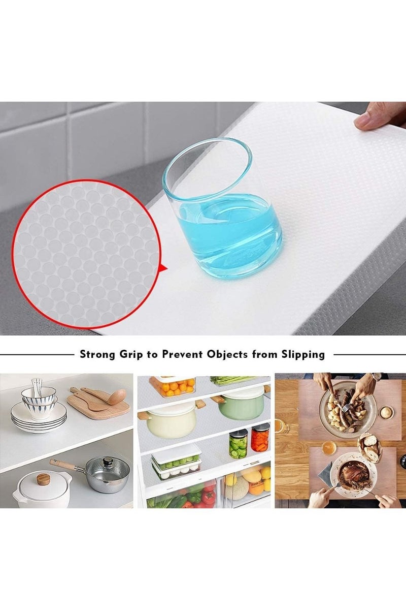 ليموس بطانة أرفف | لفافتان من بطانات خزائن المطبخ المصنوعة من مادة إيثيلين فينيل أسيتات غير قابلة للانزلاق | بطانات أدراج بأحجام 45 × 200 سم لأدراج المطبخ والأرفف والخزائن والثلاجات والمكاتب - Image 4