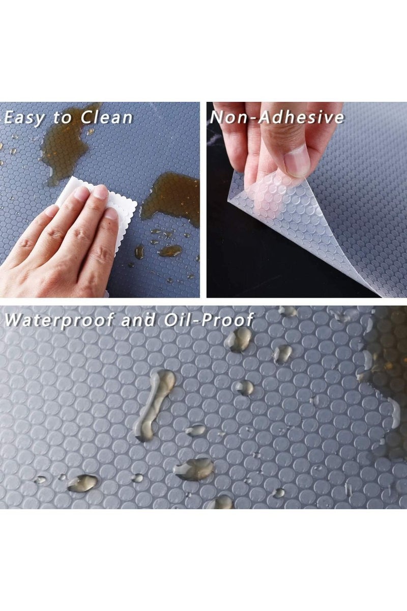 ليموس بطانة أرفف | لفافتان من بطانات خزائن المطبخ المصنوعة من مادة إيثيلين فينيل أسيتات غير قابلة للانزلاق | بطانات أدراج بأحجام 45 × 200 سم لأدراج المطبخ والأرفف والخزائن والثلاجات والمكاتب - Image 2
