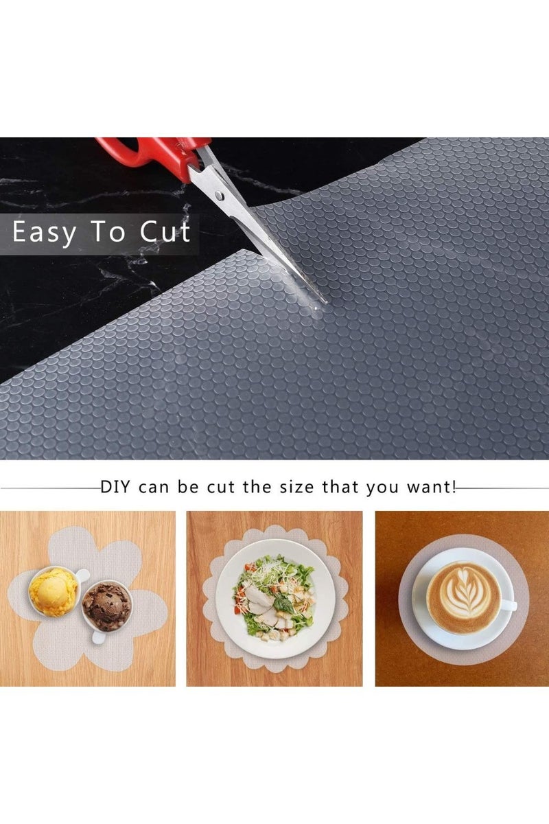 ليموس بطانة أرفف | لفافتان من بطانات خزائن المطبخ المصنوعة من مادة إيثيلين فينيل أسيتات غير قابلة للانزلاق | بطانات أدراج بأحجام 45 × 200 سم لأدراج المطبخ والأرفف والخزائن والثلاجات والمكاتب - Image 3