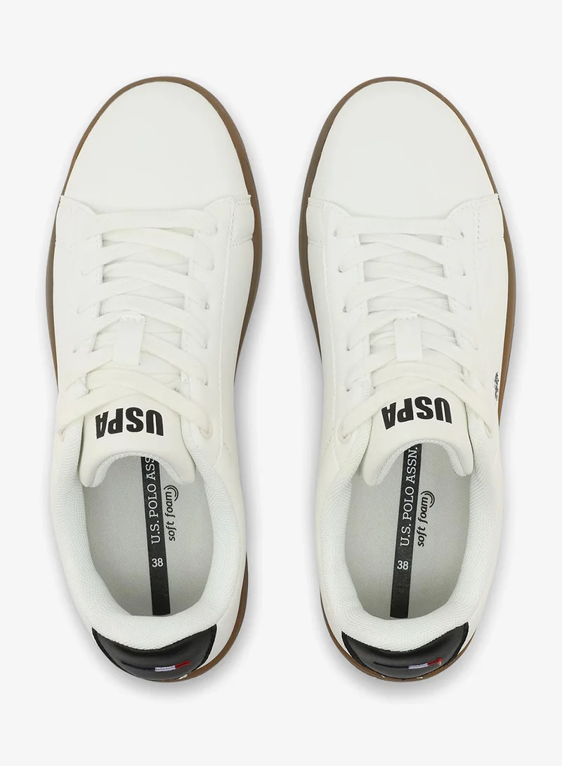 U.S. Polo Assn. white Women's White and White Sneakers - Bold Rugged Style with Durable Sole for Outdoor Wear for Women | Best Price UAE