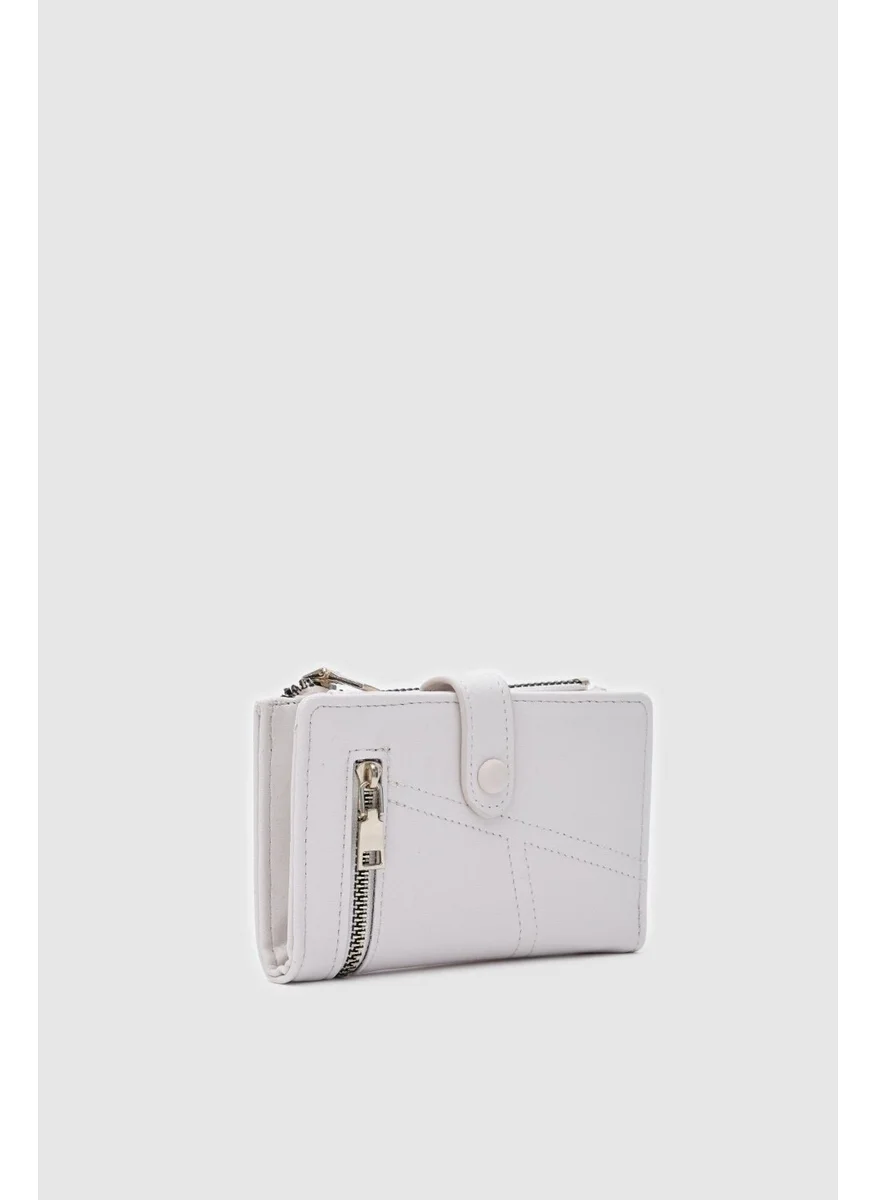 Shule Bags Earl Zippered Cream Wallet