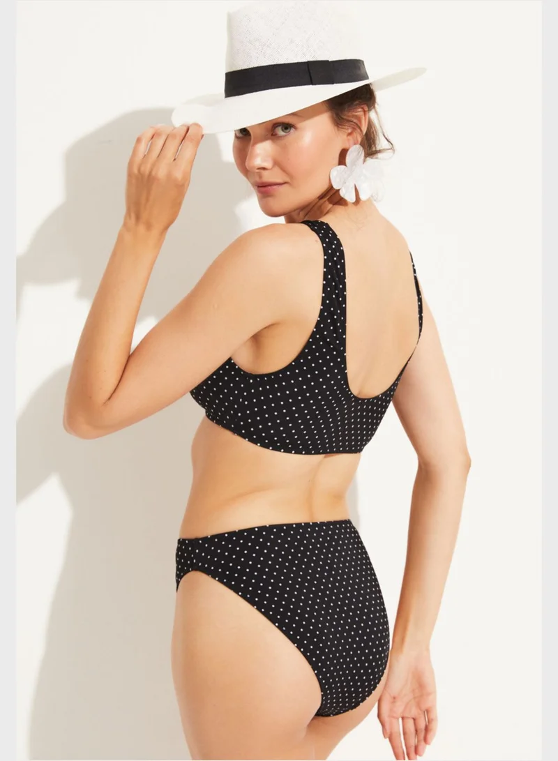 JUNE Tie Detail High Leg Bikini And Bottom Set