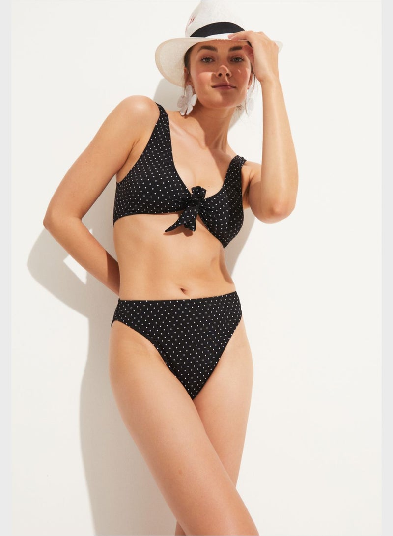 JUNE Tie Detail High Leg Bikini And Bottom Set - Image 1