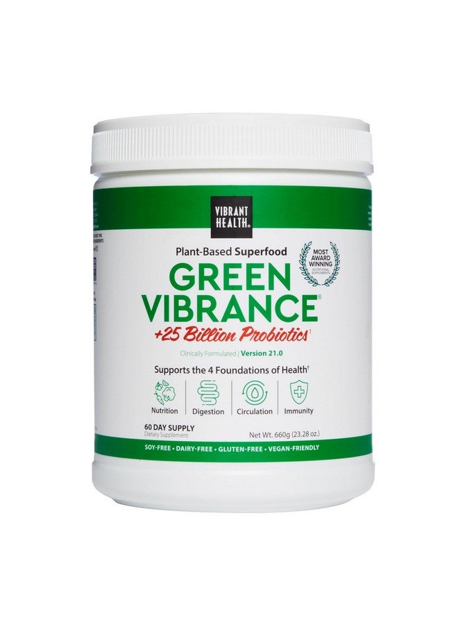 Vibrant Health, Green Vibrance, Vegan Superfood Powder, Boost Energy, 60 Servings - Image 1