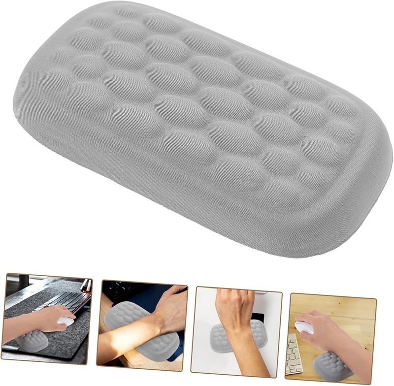 Ergonomic Memory Foam Wrist Rest For Keyboard And Mouse Grey Cloth Gaming Hand Support - Image 5