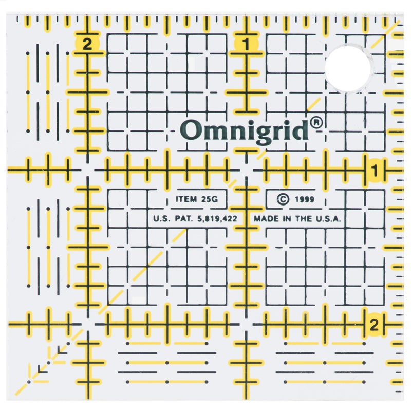 Omnigrid Omnigrid 2-1/2" Grid Ruler, Clear Quilting and Sewing Ruler  - Image 1