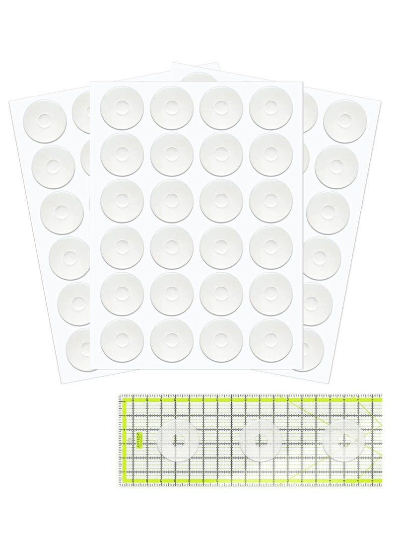 KASTWAVE Non Slip Grips for Quilting Rulers Quilt Templates,Keep Your Rulers Steady, Non-Slip Adhesive Rings True Grips for Sewing Rulers 144 Pack(72 Large & 72 Small) - Image 1