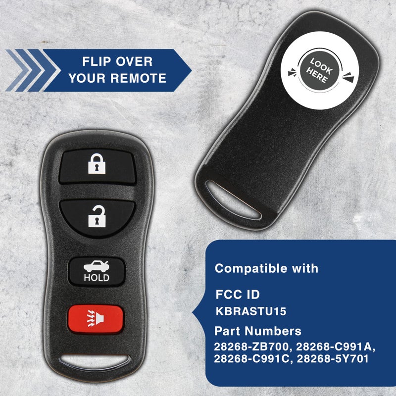 KeylessOption Keyless Entry Remote Control Car Key Fob for Nissan Infiniti KBRASTU15 (Pack of 2) - Image 4
