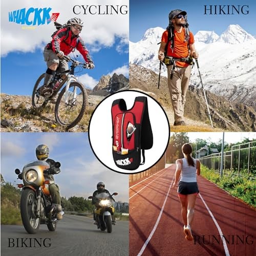 Whackk Marathon Running Bag |Unisex Camping & Hiking | Hydration Pouch Compartment w. Connecting Water ducts Pockets |Exercise & Fitness|Motorcycle Trekking Outdoor (Red) - Image 3