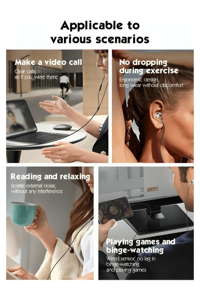 لدنيو سماعة أذن Ldnio HP05 مع وحدة تحكم، تصميم مريح وترقية لتقليل الضوضاء - أسود - Image 5