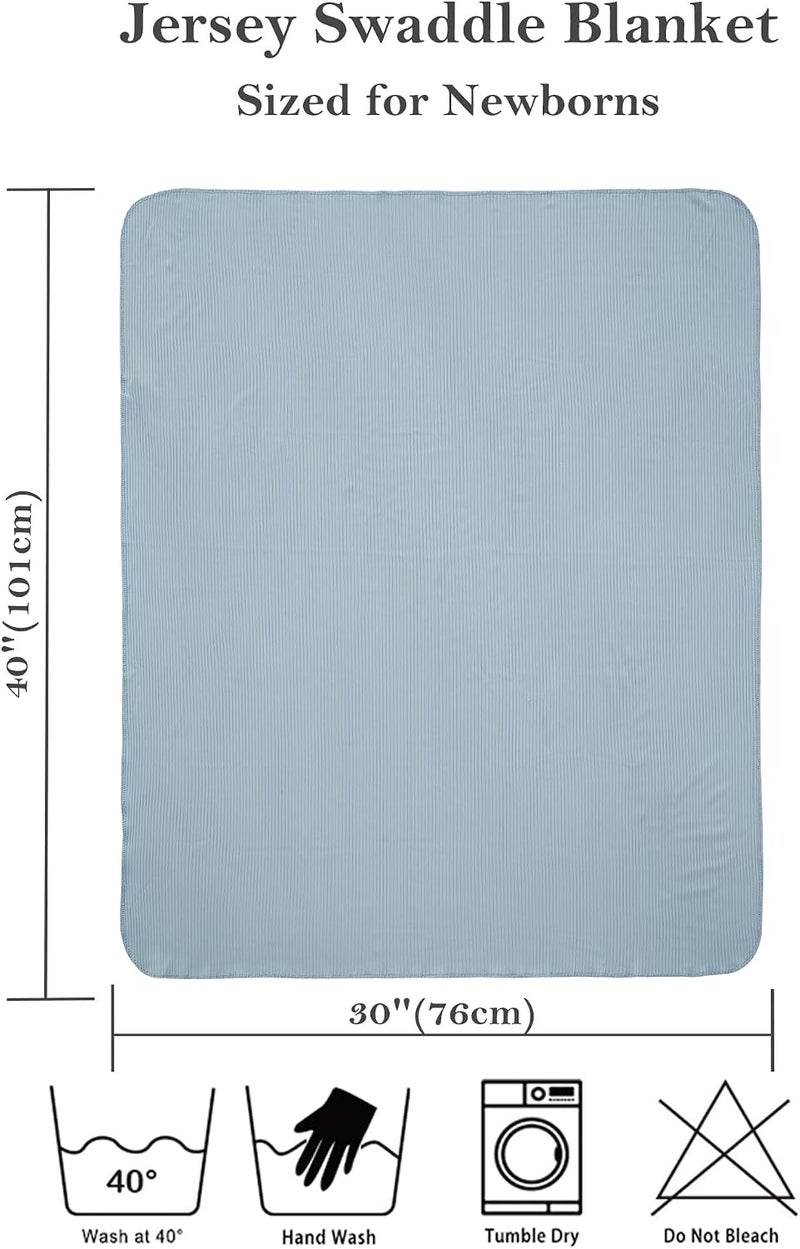 Viviland Jersey Swaddle Blanket, Ultra Soft Stretchy Receiving Blanket, Newborn Swaddle Wrap for Boys & Girls, 40 x 30 inches, 2 Pcs - Image 3