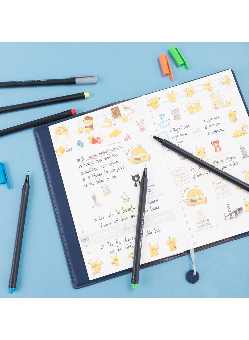 Deli Deli EQ900-06 Pigment Liner 0.45 mm – 6 pcs – ideal for technical drawings, journaling & planners - Image 3
