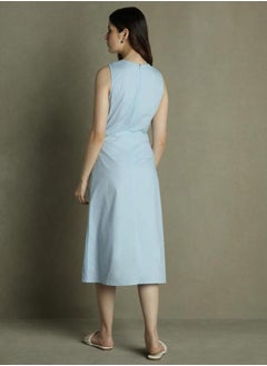 Dennis Lingo Solid V-Neck Sleeveless Midi Dress by Styli  - Image 3