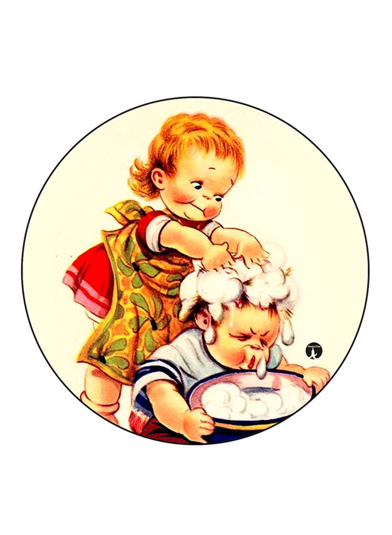 RKN Vintage Art Printed Fridge Magnet Multicolour - Image 1