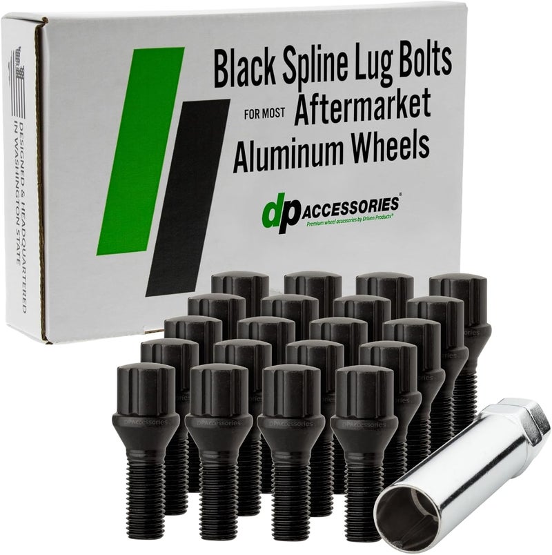 DPAccessories مجموعة مسامير العجلات السوداء DPAccessories مع مفتاح التعديل - Image 1
