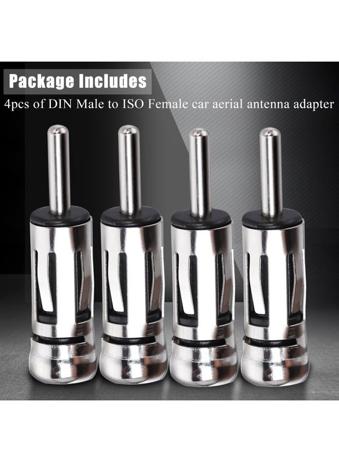 TUOLNK 4 Pcs DIN Male to ISO Female Radio Aerial Antenna Adapter Universal Car Stereo Adapter ISO Connector to DIN Connector for Car Audio Radio - Image 4