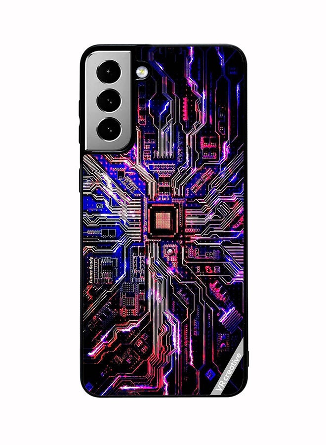 VR CREATIVE Protective Case Cover For Samsung Galaxy S21 FE 5G Techno Color Design Multicolour - Image 1