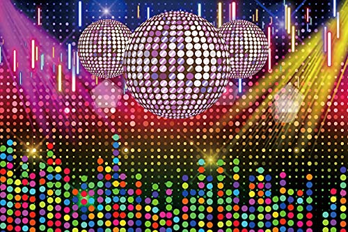 AOFOTO 7x5ft Discos Ball Backdrops for Photography Shining Colorful Lights Spots Neon Party Photoshoot Background Back to 70s 80s Music Dancing Prom Happy Birthday Decors Photo Studio Booth Props - Image 4