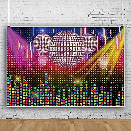 AOFOTO 7x5ft Discos Ball Backdrops for Photography Shining Colorful Lights Spots Neon Party Photoshoot Background Back to 70s 80s Music Dancing Prom Happy Birthday Decors Photo Studio Booth Props - Image 2