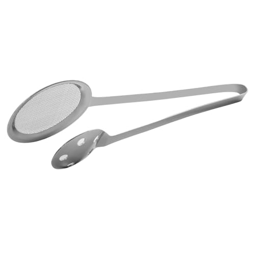 Brunchy 2 in 1 Stainless Steel Deep Fry Strainer and Filter Spoon Set with Clip, Multi-Functional Strainer Pot, Restaurant Kitchen Equipment, 26 x 9 x 2 CM Snack Fryer Serving Tong - Image 4