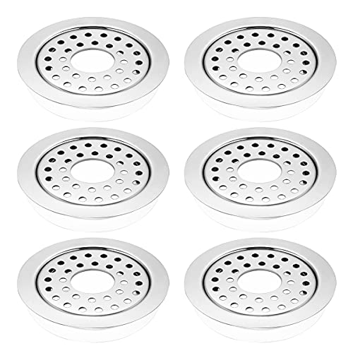 Ruhe® Flat Cut.Floor Drainer/Jali | Premium Grade Stainless Steel Multi Ring Flat Cut. Floor Drainer/Jali (with Hole) | (5 X 5 Inches) | (Pack of 6) - Image 1