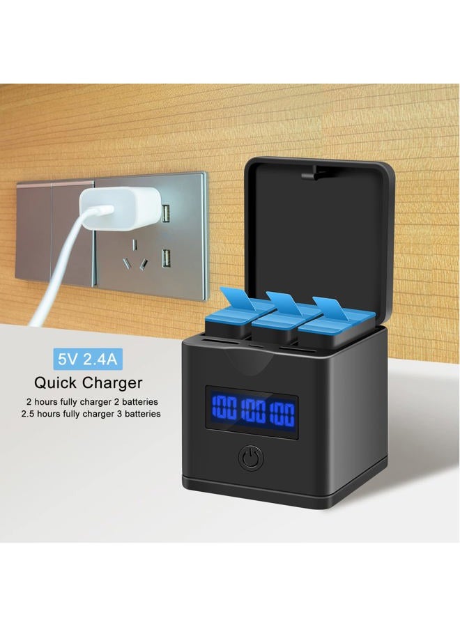 Suptig Battery Charger Compatible for GoPro Enduro Battery, Hero 12, Hero 11, Hero 10, Hero 9 Battery, 3-Channel Battery Charger Station for Gopro Hero 12/11/10/9 - Image 5