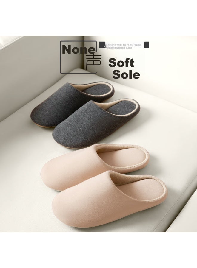 Tzldn Non-slip Slippers For Elderly Men, Indoor Home Use, Cotton Linen Fabric, Maternity Couples, Quiet Cotton Slippers For Me - Image 3