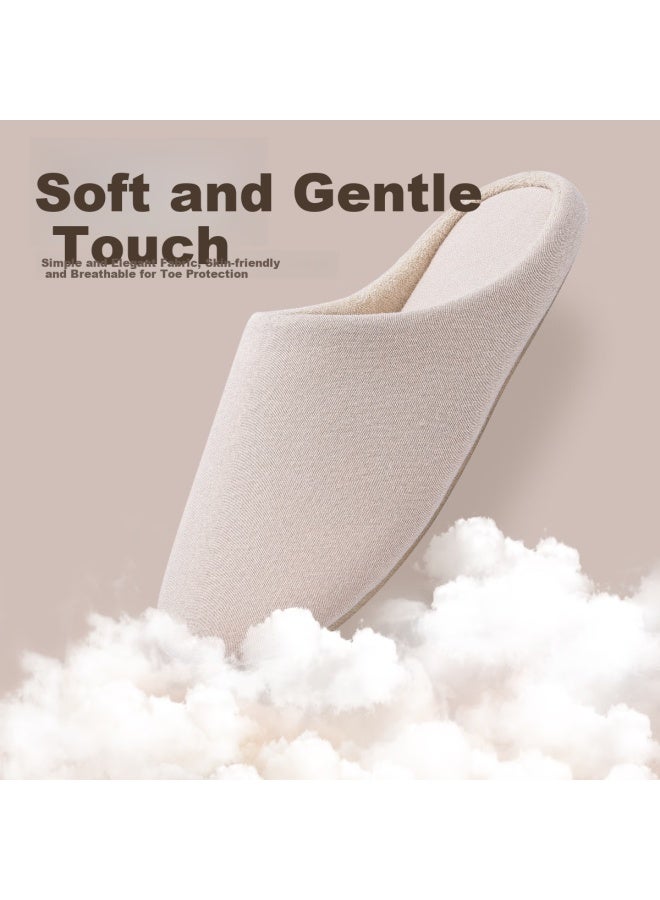 Tzldn Non-slip Slippers For Elderly Men, Indoor Home Use, Cotton Linen Fabric, Maternity Couples, Quiet Cotton Slippers For Me - Image 2