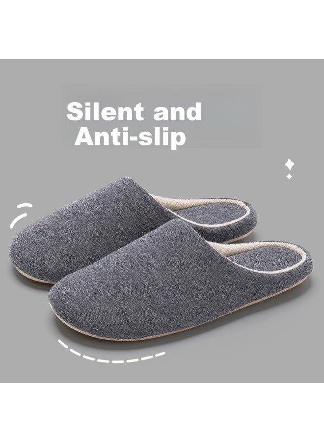 Tzldn Non-slip Slippers For Elderly Men, Indoor Home Use, Cotton Linen Fabric, Maternity Couples, Quiet Cotton Slippers For Me - Image 1