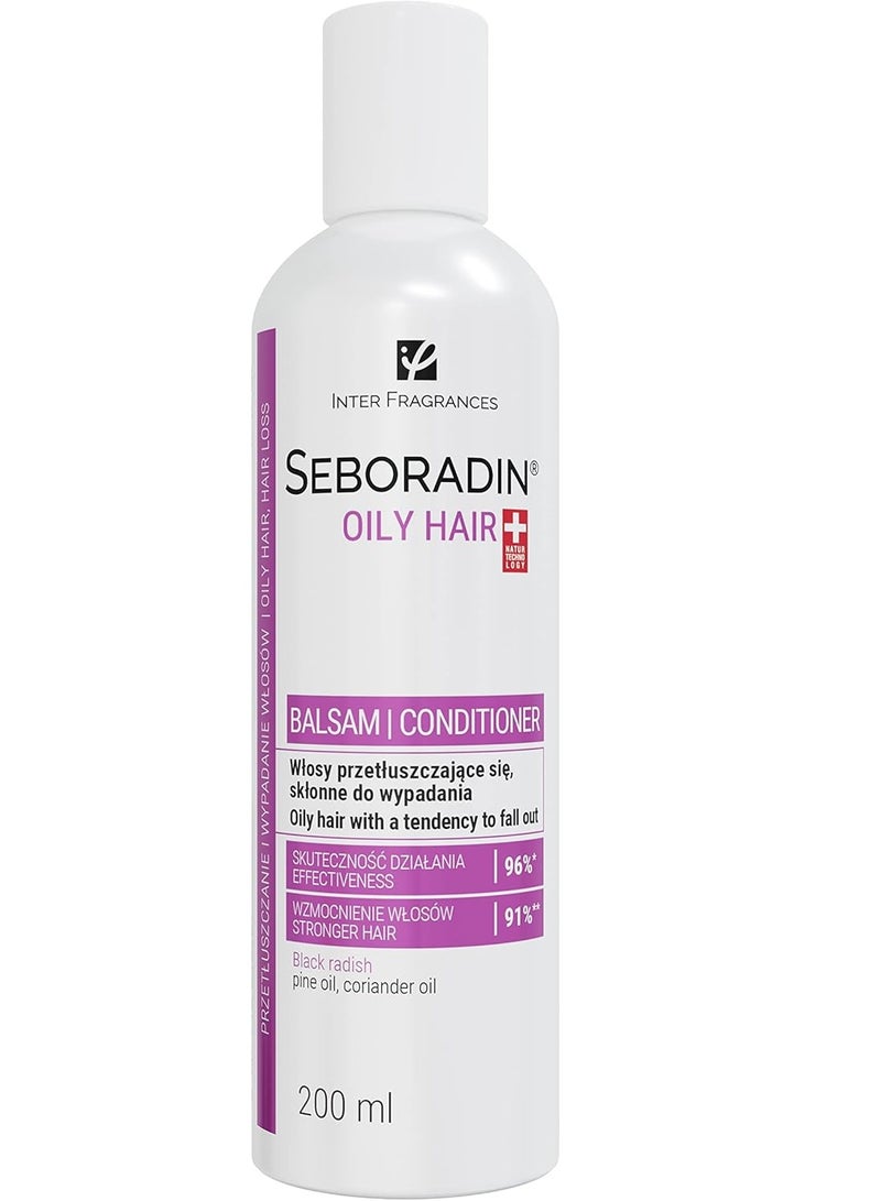 Seboradin OILY HAIR Balm for Greasy Hair 200 ml Vitamins and Natural Extracts for Thickening and Growth Natur Technology Hair and Scalp Treatment - Image 1