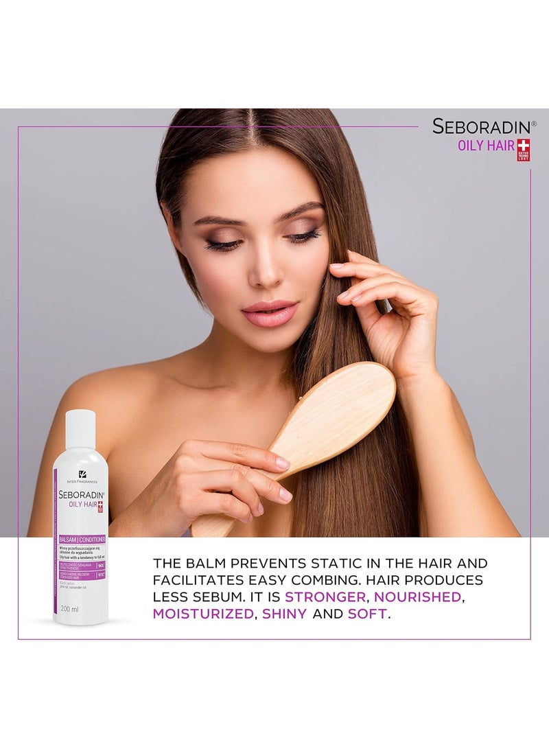 Seboradin OILY HAIR Balm for Greasy Hair 200 ml Vitamins and Natural Extracts for Thickening and Growth Natur Technology Hair and Scalp Treatment - Image 4