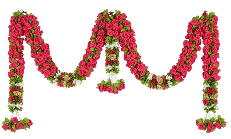 Veltic - Rose Door Set-Pink Artificial Doorway Flower Toran/Hanging Ve01P, 6 CM - Image 3