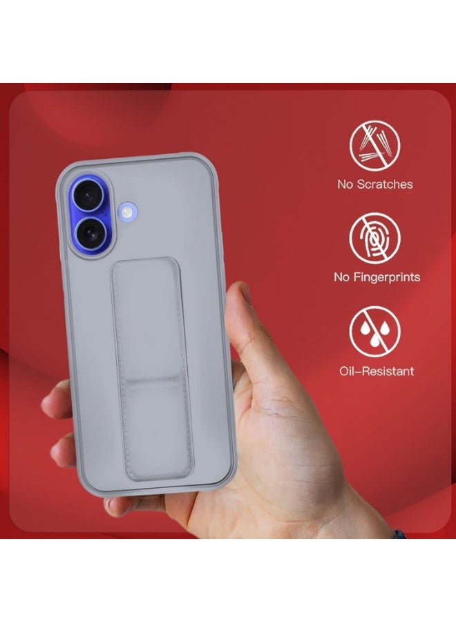 Denx Samsung Galaxy A07 Case with Kickstand and Magnetic Holder, Premium Vertical Strap and Grip with Silicone Holder, multiple viewing positions for Samsung Galaxy A07 (Dark Gray) - Image 2