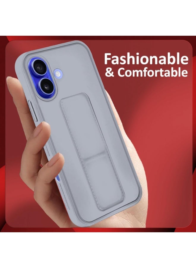 Denx Samsung Galaxy A07 Case with Kickstand and Magnetic Holder, Premium Vertical Strap and Grip with Silicone Holder, multiple viewing positions for Samsung Galaxy A07 (Dark Gray) - Image 3